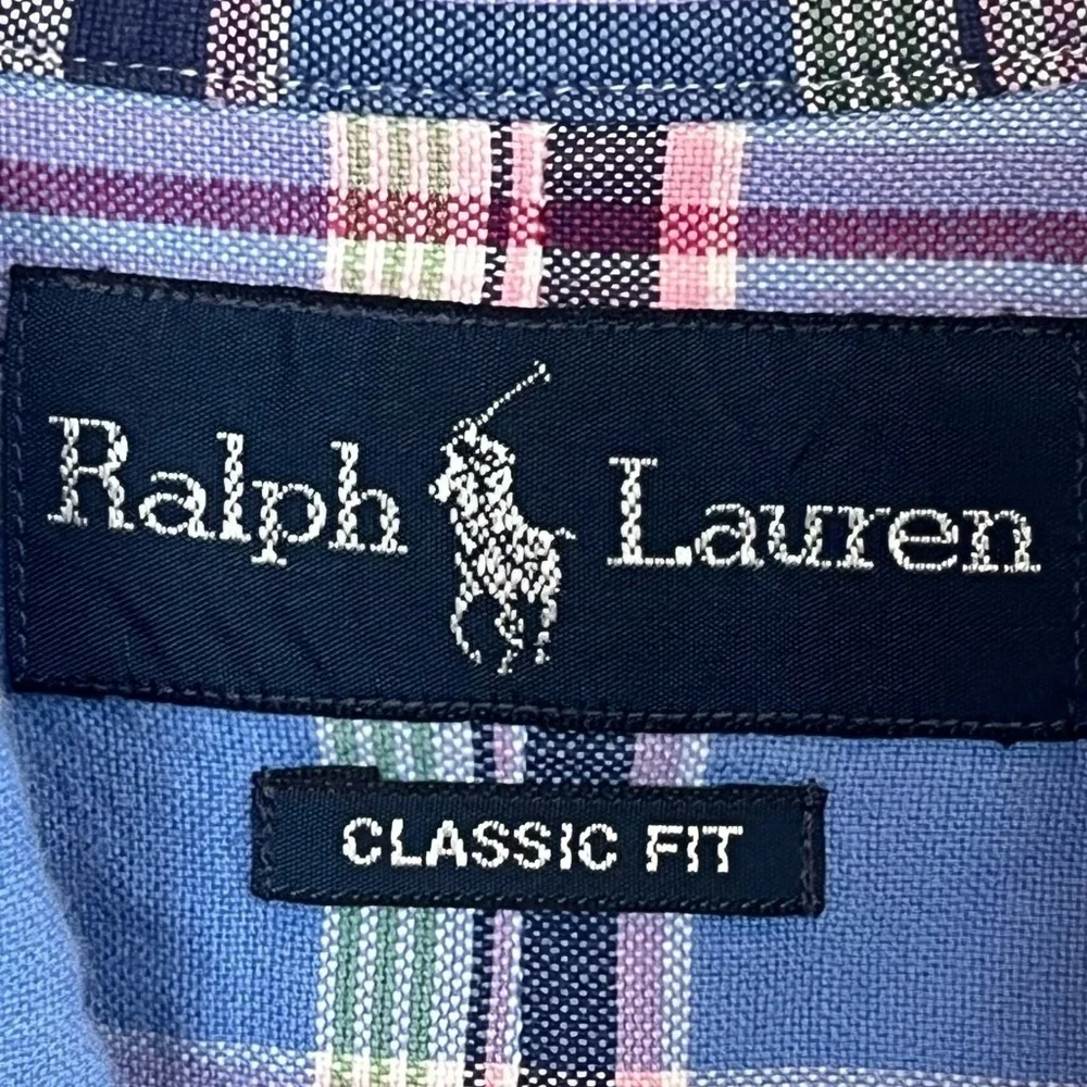 Ralph Lauren Mens Plaid Button Down Shirt Sz L Classic Fit Pastel Easter Summer - Picture 6 of 15